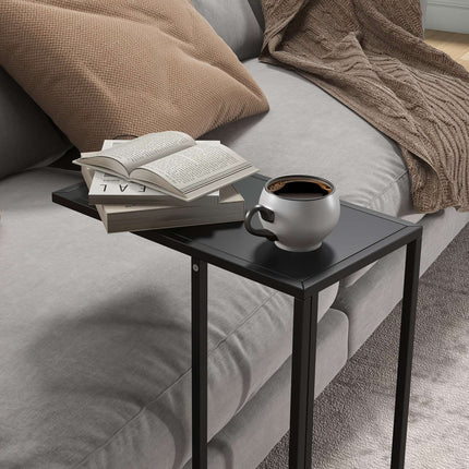 C-shaped side table - Steel frame, bedside table and laptop