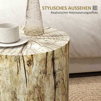 Round Tree Stump Coffee Table, Natural wood, Ø37 x 43 cm
