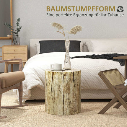 Round Tree Stump Coffee Table, Natural wood, Ø37 x 43 cm