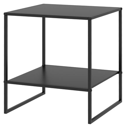 Black side table with shelf - Steel frame 40x40x45 cm