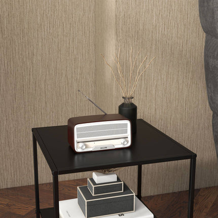 Black side table with shelf - Steel frame 40x40x45 cm
