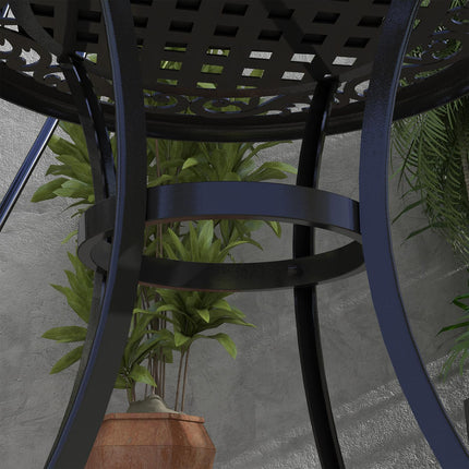 Patio table in black aluminium, 60x60x53 cm, 50 kg capacity
