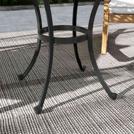 Patio table in black aluminium, 60x60x53 cm, 50 kg capacity