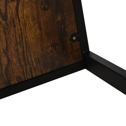 C-shaped side table, metal MDF, Rustic brown, 41x51x64 cm
