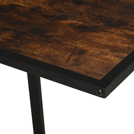 C-shaped side table, metal MDF, Rustic brown, 41x51x64 cm