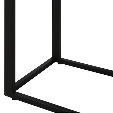 C-shaped side table, metal MDF, Rustic brown, 41x51x64 cm