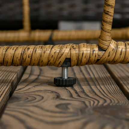 Set of 2 handwoven side tables, Ø46+Ø60 cm, sand finish