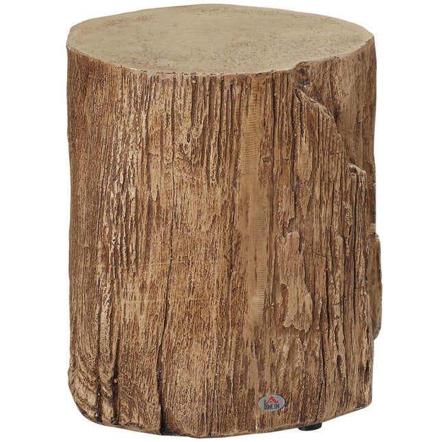 Tree stump side table, waterproof, 4 adjustable feet, 37x37x43 cm
