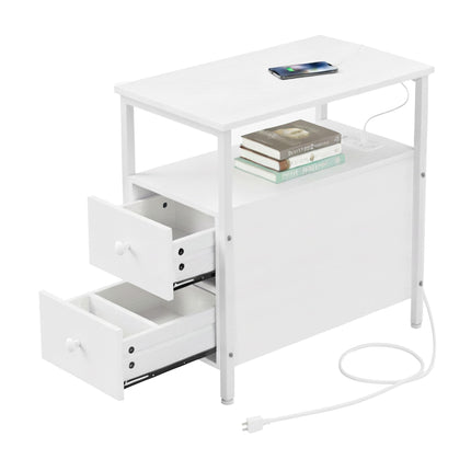 Side Table with USB Ports and Power Outlets