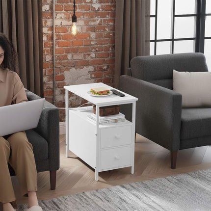 Side Table with USB Ports and Power Outlets