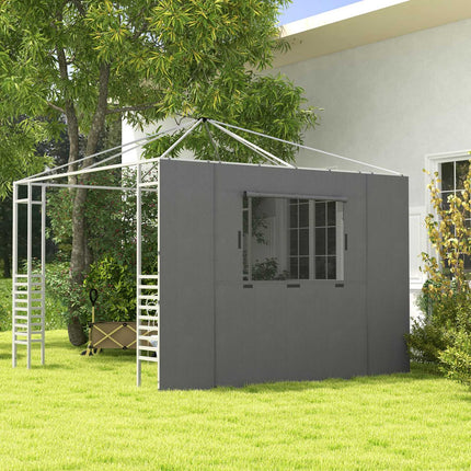 Gazebo side walls, mesh window, dark grey, 2.95x2.95M