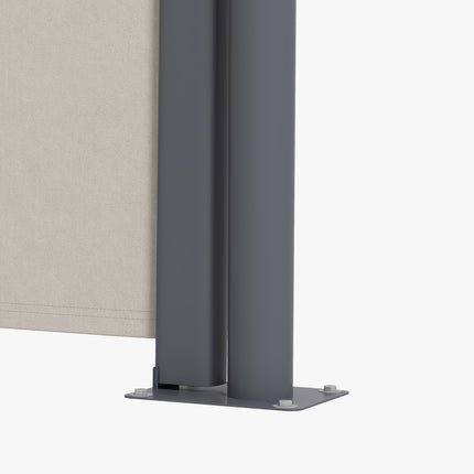 Retractable light gray garden awning 300x100cm, UV & wind protection