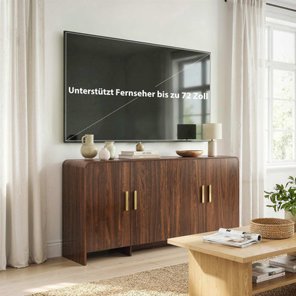 Sideboard Buffet 152 cm, Soft-Close Doors, Walnut Finish