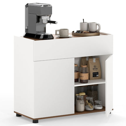 Sideboard Buffet Cabinet with Storage, White, 2 Doors