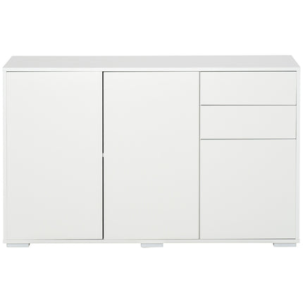 White sideboard chest of drawers with 2 drawers & 3 doors