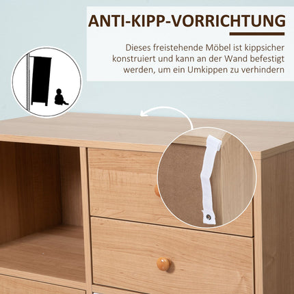 Sideboard with open compartments, Scandi Design, Natural white