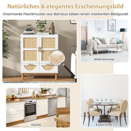 Sideboard buffet cabinet with 2 doors & 2 drawers & adjustable shelf kitchen cabinet