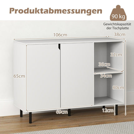 Sideboard with 2 Doors & Adjustable Shelves Modern Kitchen Cabinet Buffet Cabinet