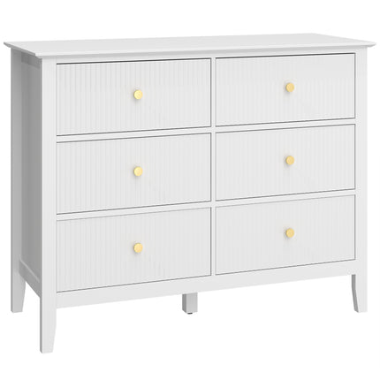 Sideboard with 6 Drawers, White, 100 x 40 x 78 cm