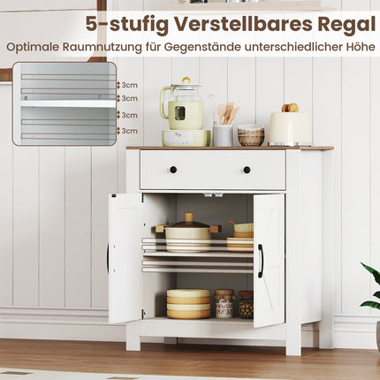 Sideboard with Adjustable Shelf, Drawer, and Doors