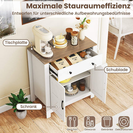 Sideboard with Adjustable Shelf, Drawer, and Doors