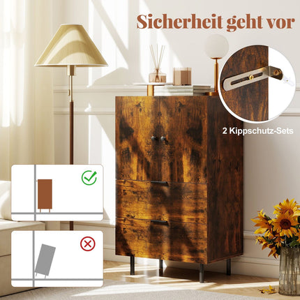 Sideboard with Metal Legs, Drawers & Doors, 60x41.5x102 cm