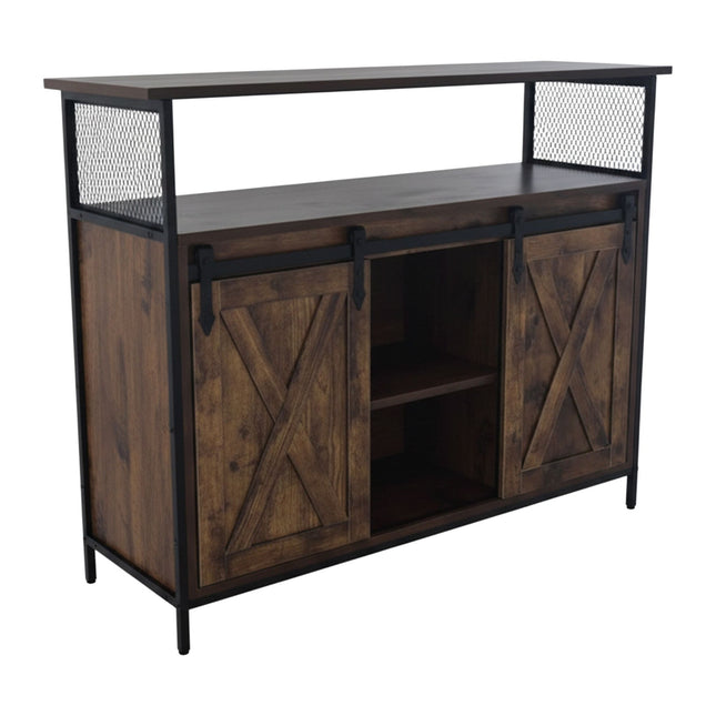 Sideboard with Sliding Barn Doors – Rustic Storage Cabinet