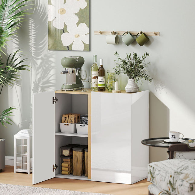 Sideboard with Soft-Close Doors, Adjustable Shelf, White
