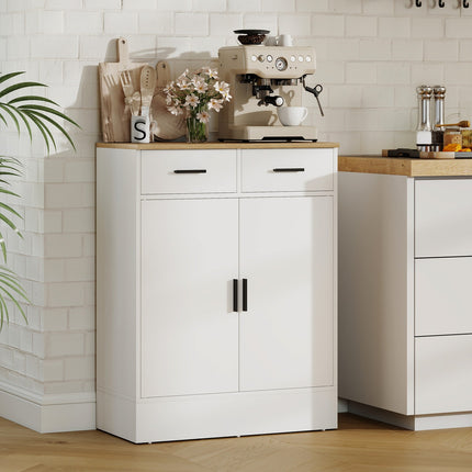 Sideboard with Storage, 2 Drawers, Adjustable Shelf, Wood