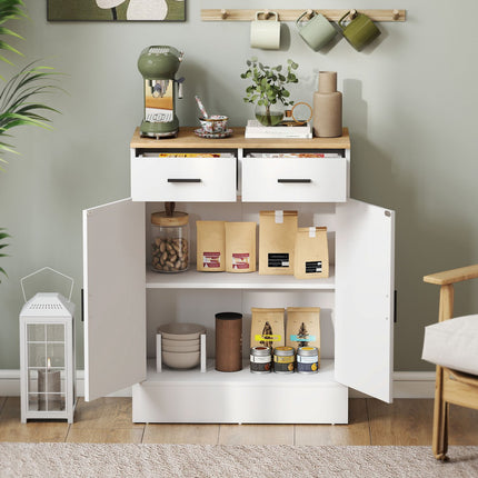 Sideboard with Storage, 2 Drawers, Adjustable Shelf, Wood