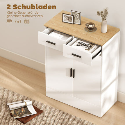 Sideboard with Storage, 2 Drawers, Adjustable Shelf, Wood