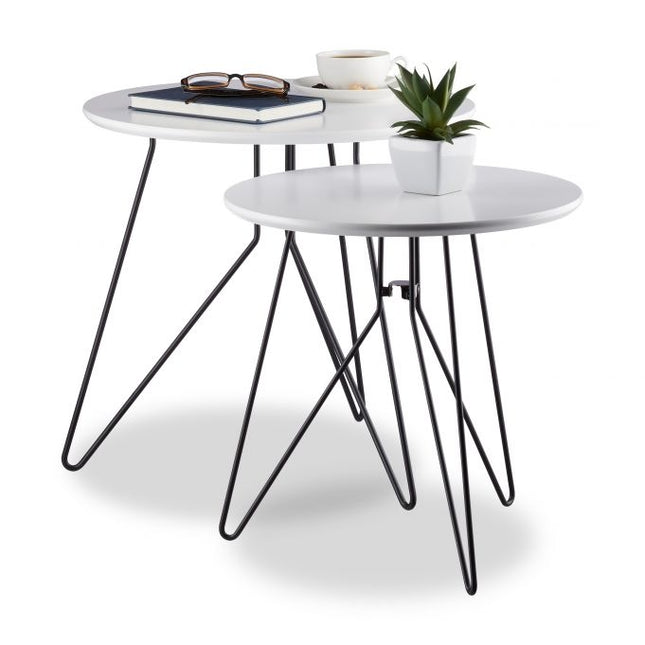 Bijzettafel, 2 stuks, wit