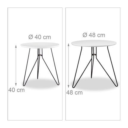 Side table, 2 pcs, white