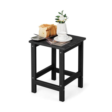 Side table Weather-resistant HDPE Adirondack table 36 x 36 x 47 cm Black