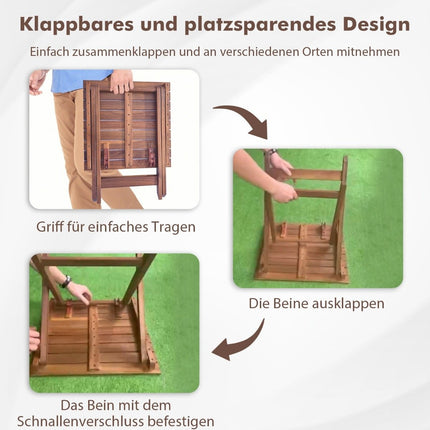 Side table acacia wood garden table small balcony table X-shape 46 x 46 x 45 cm