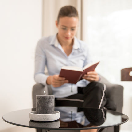 Side table around glass & metal