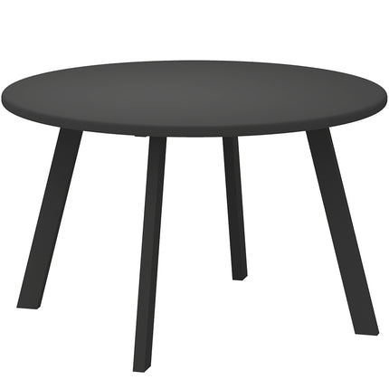 Bijzettafel, balkontafel van metaal, ronde salontafel, weerbestendig, tuintafel, gemakkelijk schoon te maken, salontafel, buitentafel voor balkon, tuin, terras, veranda, woonkamer, Ø70 x 42H cm, zwart