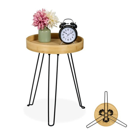 Side table bamboo & metal