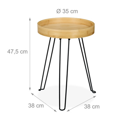 Side table bamboo & metal