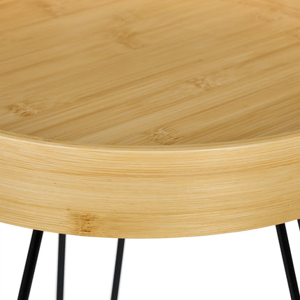 Side table bamboo & metal