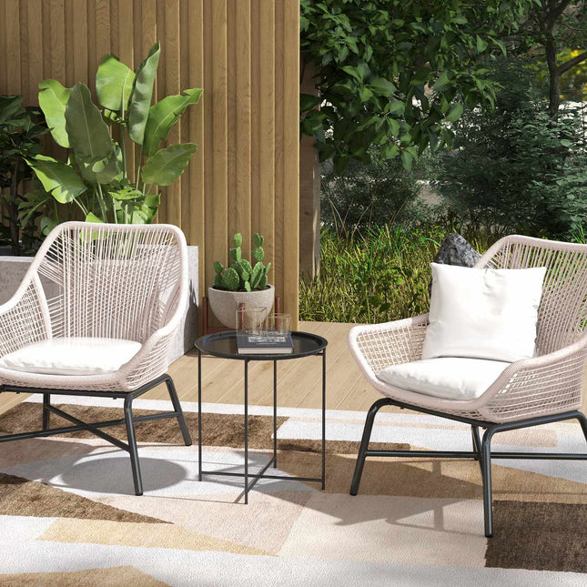 Round black folding table, 46 x 50 cm - indoor/outdoor use