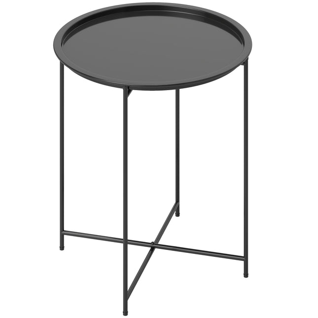Round black folding table, 46 x 50 cm - indoor/outdoor use