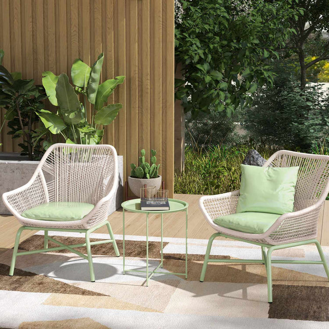 Round folding garden table - weatherproof & green, 46x50 cm