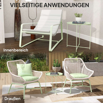 Round folding garden table - weatherproof & green, 46x50 cm