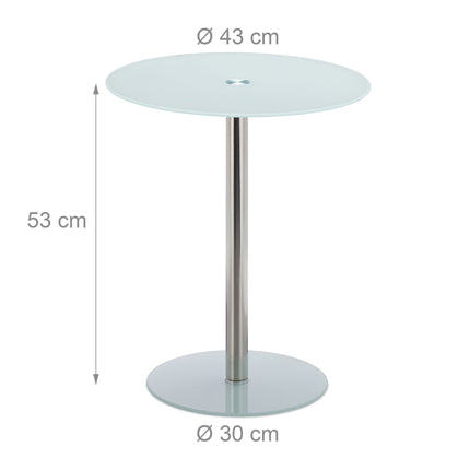 Side table in glass and stainless steel