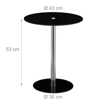 Side table in glass and stainless steel