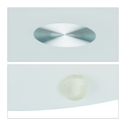 Side table in glass and stainless steel