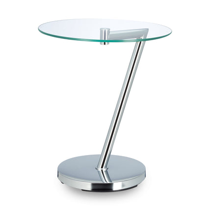 Side table in glass & metal