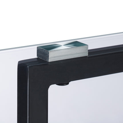 Side table in metal and glass