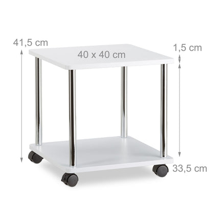Side table rollable 2 levels